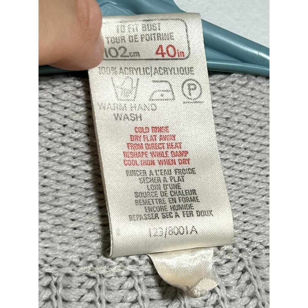 St Michael Vintage Grey Shaker Knit Longline Chic Cardigan Sweater XL - Picture 7 of 9